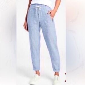 Athleta Cabo Linen Light Blue Track Pants & Joggers  Size 6